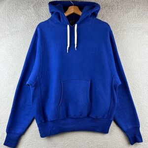 Vintage Gateway Mens Blue Reverse Weave Style Hoodie Sweatshirt Size Medium